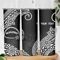 Personalised Pohnpei Nukuoro Micronesia Skinny Tumbler Polynesian Tattoo Curves Black Version LT14 - Polynesian Pride