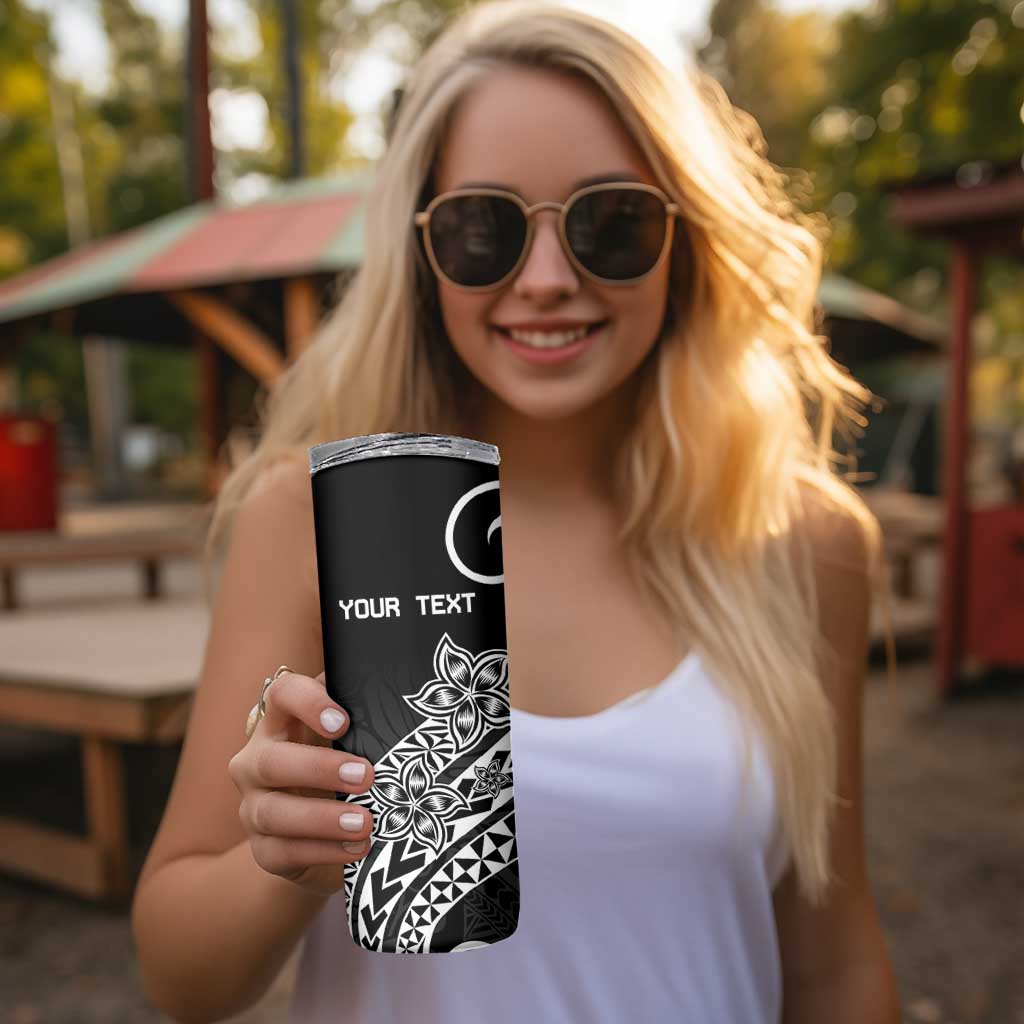 Personalised Pohnpei Nukuoro Micronesia Skinny Tumbler Polynesian Tattoo Curves Black Version LT14 - Polynesian Pride