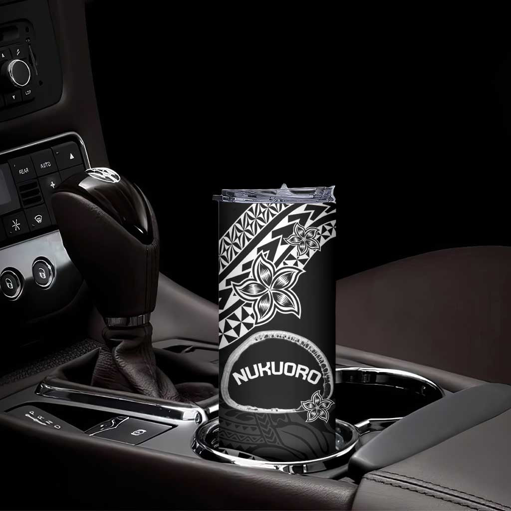 Personalised Pohnpei Nukuoro Micronesia Skinny Tumbler Polynesian Tattoo Curves Black Version LT14 - Polynesian Pride