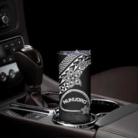 Personalised Pohnpei Nukuoro Micronesia Skinny Tumbler Polynesian Tattoo Curves Black Version LT14 - Polynesian Pride