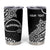 Personalised Pohnpei Nukuoro Micronesia Tumbler Cup Polynesian Tattoo Curves Black Version