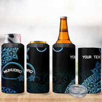 Personalised Pohnpei Nukuoro Micronesia 4 in 1 Can Cooler Tumbler Polynesian Tattoo Curves Blue Version LT14 - Polynesian Pride