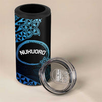 Personalised Pohnpei Nukuoro Micronesia 4 in 1 Can Cooler Tumbler Polynesian Tattoo Curves Blue Version LT14 - Polynesian Pride