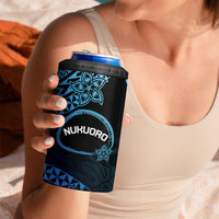 Personalised Pohnpei Nukuoro Micronesia 4 in 1 Can Cooler Tumbler Polynesian Tattoo Curves Blue Version LT14 - Polynesian Pride
