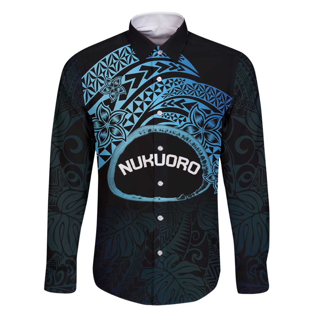 Personalised Pohnpei Nukuoro Micronesia Family Matching Short Sleeve Bodycon Dress and Hawaiian Shirt Polynesian Tattoo Curves Blue Version