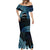 Personalised Pohnpei Nukuoro Micronesia Mermaid Dress Polynesian Tattoo Curves Blue Version