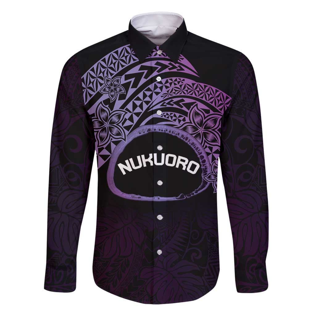 Personalised Pohnpei Nukuoro Micronesia Family Matching Summer Maxi Dress and Hawaiian Shirt Polynesian Tattoo Curves Purple Version