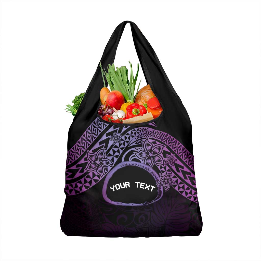 Personalised Pohnpei Nukuoro Micronesia Grocery Bag Polynesian Tattoo Curves Purple Version LT14 1-pack One Size Purple - Polynesian Pride