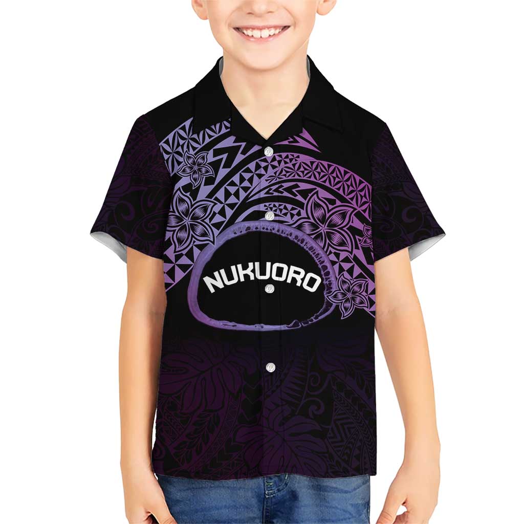 Personalised Pohnpei Nukuoro Micronesia Hawaiian Shirt Polynesian Tattoo Curves Purple Version