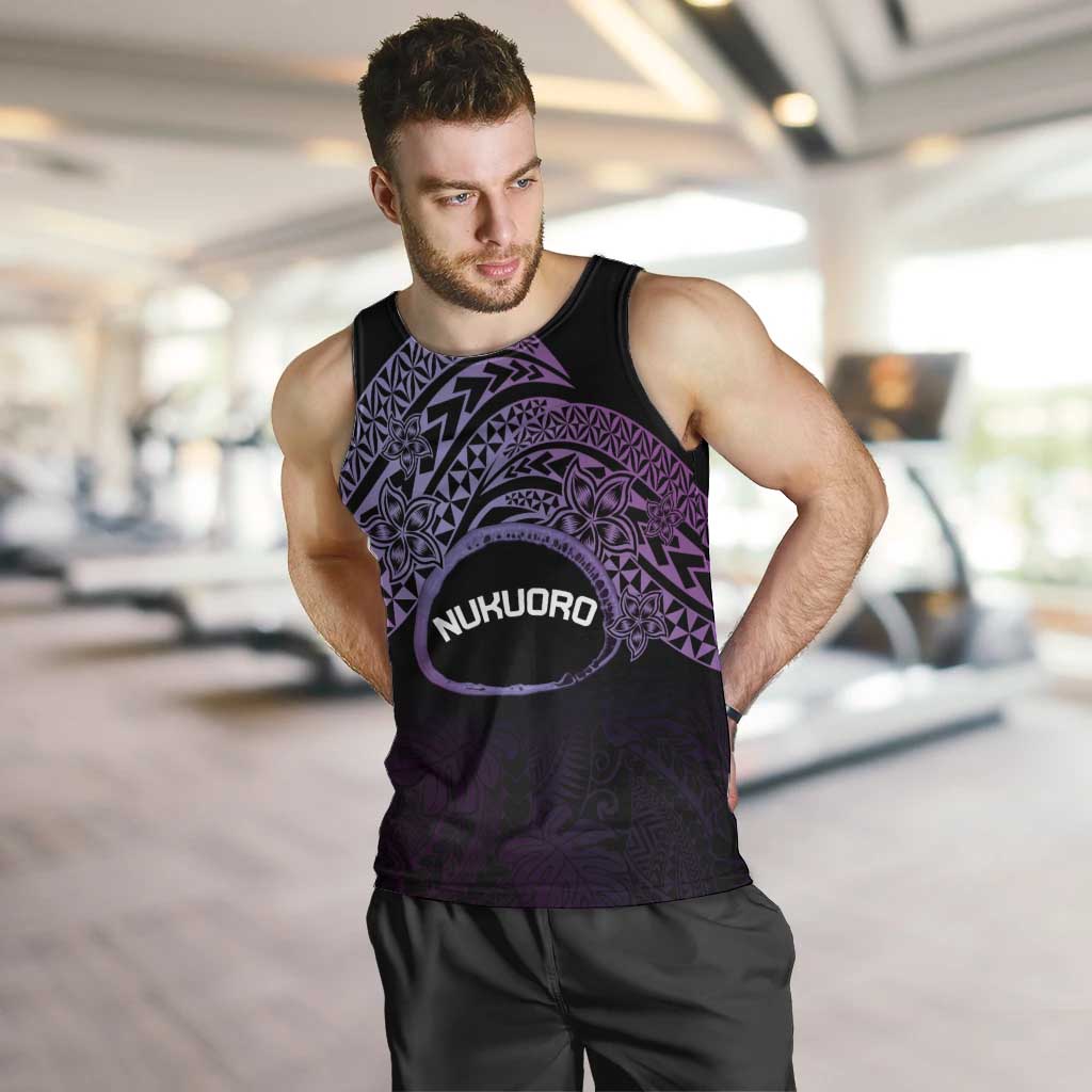 Personalised Pohnpei Nukuoro Micronesia Men Tank Top Polynesian Tattoo Curves Purple Version