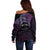 Personalised Pohnpei Nukuoro Micronesia Off Shoulder Sweater Polynesian Tattoo Curves Purple Version