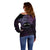 Personalised Pohnpei Nukuoro Micronesia Off Shoulder Sweater Polynesian Tattoo Curves Purple Version