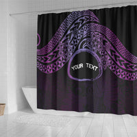 Personalised Pohnpei Nukuoro Micronesia Shower Curtain Polynesian Tattoo Curves Purple Version