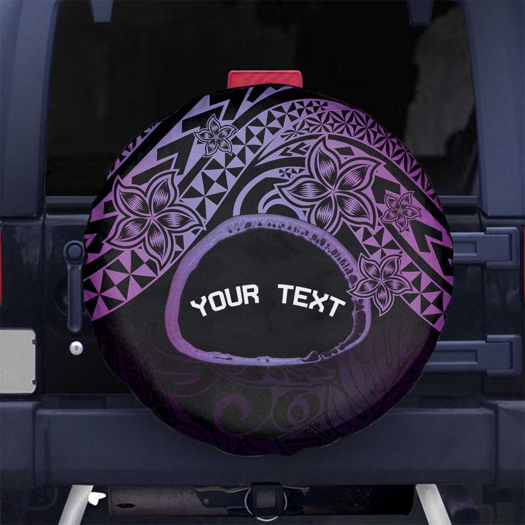 Personalised Pohnpei Nukuoro Micronesia Spare Tire Cover Polynesian Tattoo Curves Purple Version