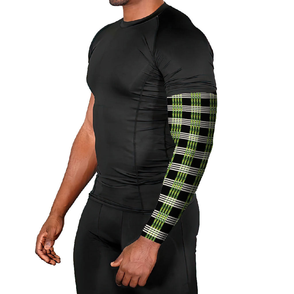 Aloha Hawaii Pakalana Pikake Lei Arm Sleeves Palaka Inspired Hawaiian-plaid Black LT14 - Polynesian Pride