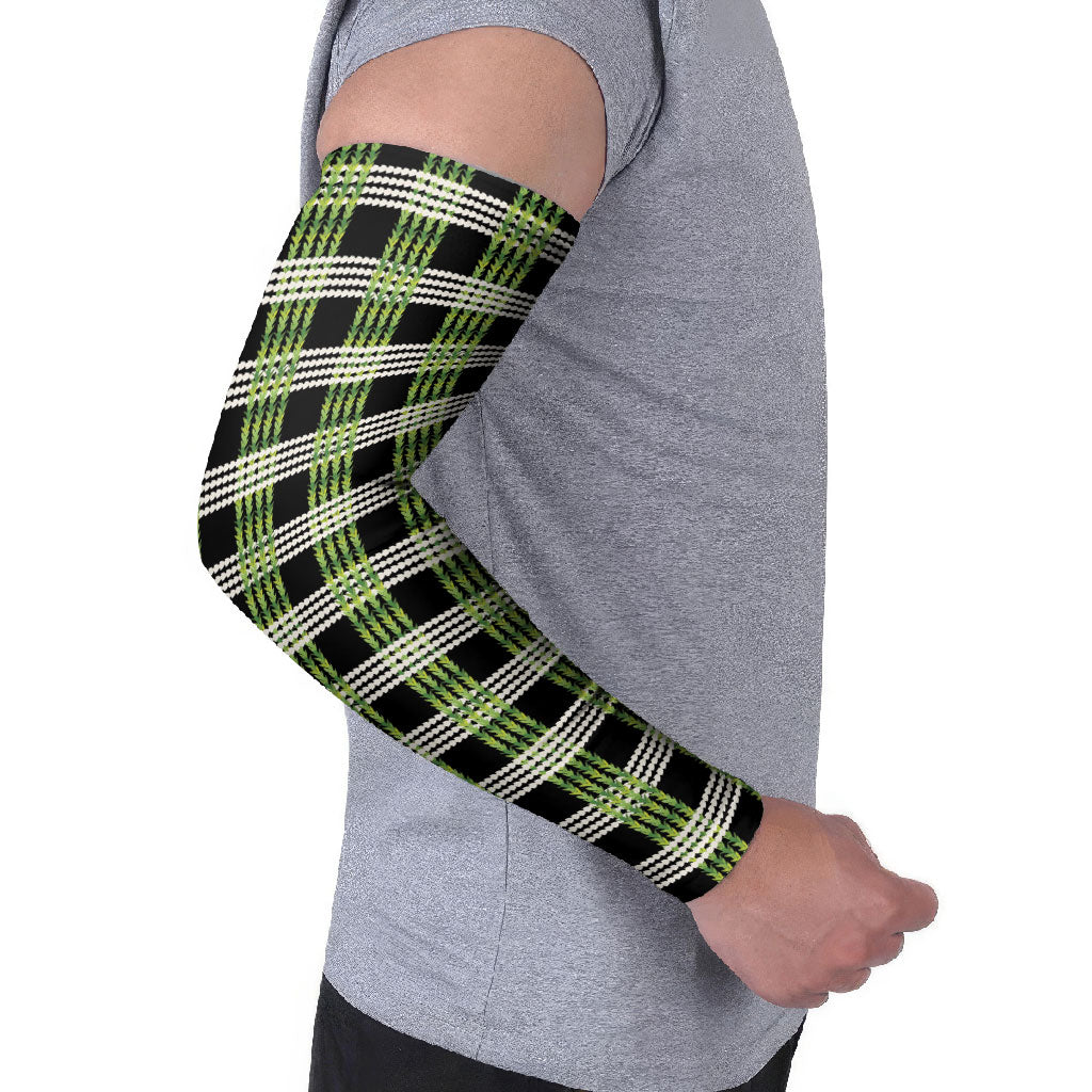 Aloha Hawaii Pakalana Pikake Lei Arm Sleeves Palaka Inspired Hawaiian-plaid Black LT14 - Polynesian Pride