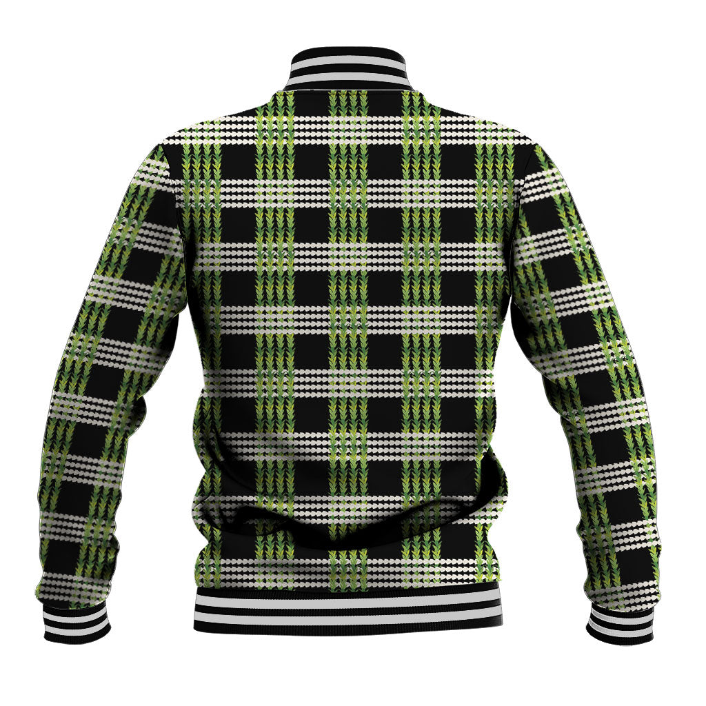 Aloha Hawaii Pakalana Pikake Lei Baseball Jacket Palaka Inspired Hawaiian-plaid Black LT14 - Polynesian Pride