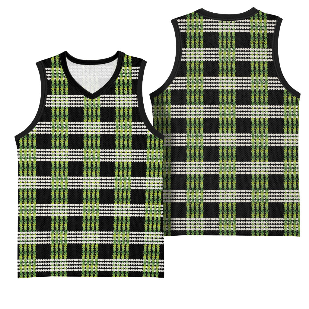 Aloha Hawaii Pakalana Pikake Lei Basketball Jersey Palaka Inspired Hawaiian-plaid Black LT14 - Polynesian Pride