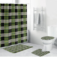 Aloha Hawaii Pakalana Pikake Lei Bathroom Set Palaka Inspired Hawaiian-plaid Black LT14 Bathroom Set (4 pcs) Black - Polynesian Pride