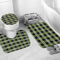 Aloha Hawaii Pakalana Pikake Lei Bathroom Set Palaka Inspired Hawaiian-plaid Black LT14 Mat Set Only (3 pcs) One Size Black - Polynesian Pride
