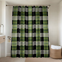 Aloha Hawaii Pakalana Pikake Lei Bathroom Set Palaka Inspired Hawaiian-plaid Black LT14 Shower Curtain Only Black - Polynesian Pride