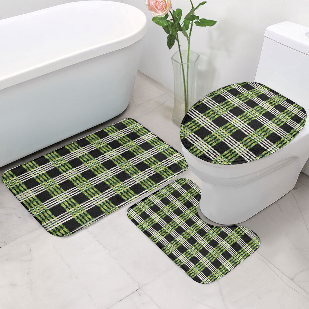 Aloha Hawaii Pakalana Pikake Lei Bathroom Set Palaka Inspired Hawaiian-plaid Black LT14 - Polynesian Pride