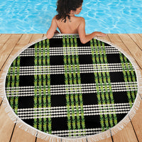 Aloha Hawaii Pakalana Pikake Lei Beach Blanket Palaka Inspired Hawaiian-plaid Black LT14 - Polynesian Pride