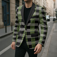 Aloha Hawaii Pakalana Pikake Lei Blazer Palaka Inspired Hawaiian-plaid Black LT14 - Polynesian Pride