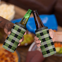 Aloha Hawaii Pakalana Pikake Lei 4 in 1 Can Cooler Tumbler Palaka Inspired Hawaiian-plaid Black LT14 - Polynesian Pride