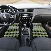 Aloha Hawaii Pakalana Pikake Lei Car Mats Palaka Inspired Hawaiian-plaid Black LT14 Set 2pcs - Front Black - Polynesian Pride