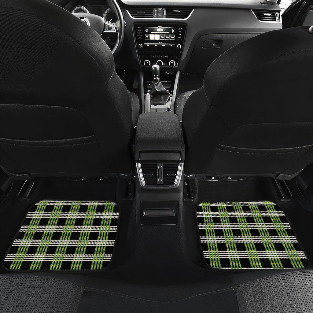 Aloha Hawaii Pakalana Pikake Lei Car Mats Palaka Inspired Hawaiian-plaid Black LT14 Set 2pcs - Back Black - Polynesian Pride