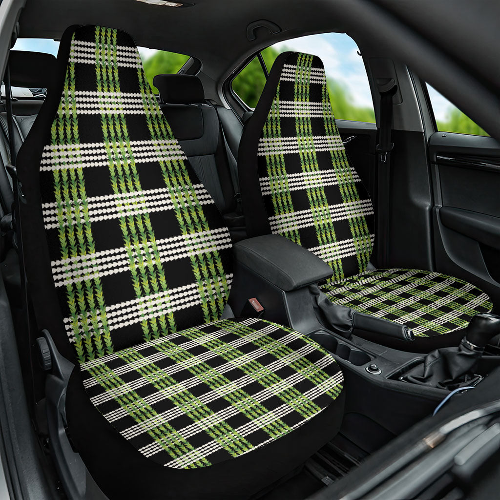Aloha Hawaii Pakalana Pikake Lei Car Seat Cover Palaka Inspired Hawaiian-plaid Black LT14 One Size Black - Polynesian Pride