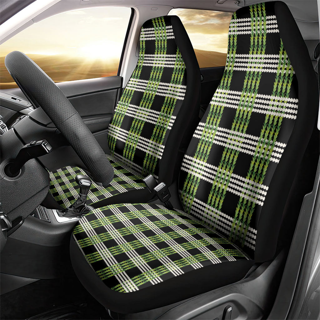 Aloha Hawaii Pakalana Pikake Lei Car Seat Cover Palaka Inspired Hawaiian-plaid Black LT14 - Polynesian Pride