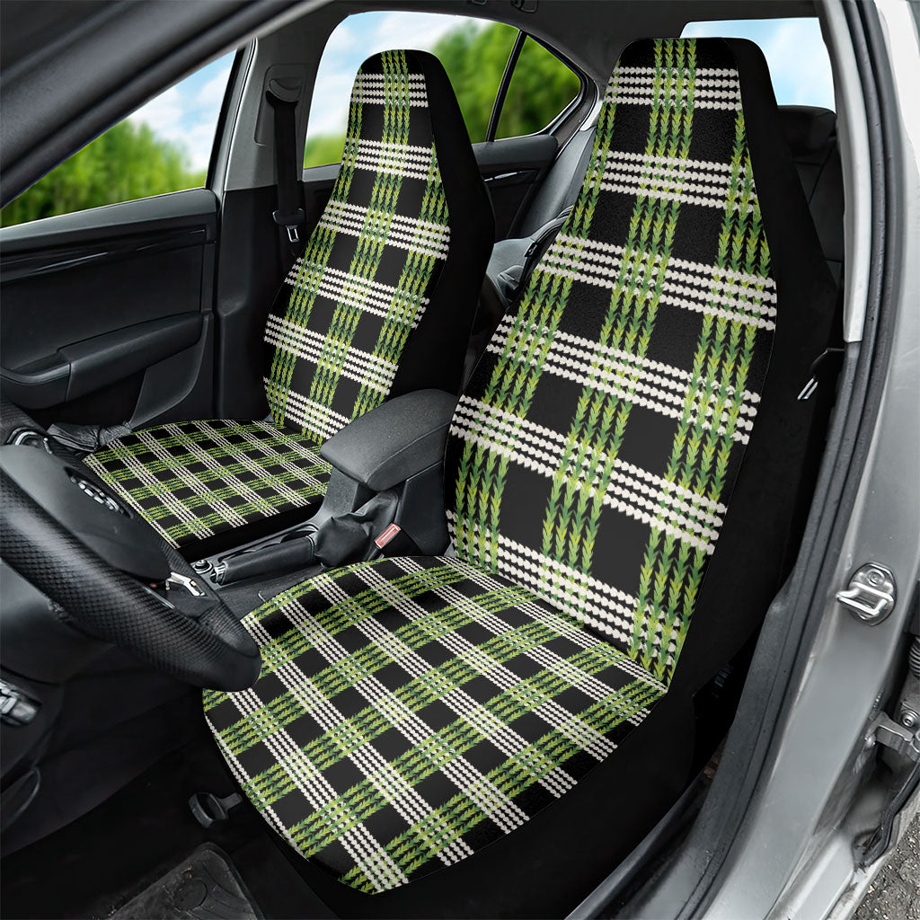Aloha Hawaii Pakalana Pikake Lei Car Seat Cover Palaka Inspired Hawaiian-plaid Black LT14 - Polynesian Pride