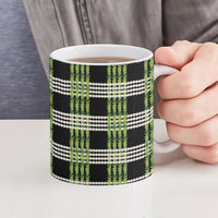 Aloha Hawaii Pakalana Pikake Lei Ceramic Mug Palaka Inspired Hawaiian-plaid Black LT14 - Polynesian Pride