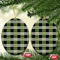 Aloha Hawaii Pakalana Pikake Lei Ceramic Ornament Palaka Inspired Hawaiian-plaid Black LT14 Oval Black - Polynesian Pride