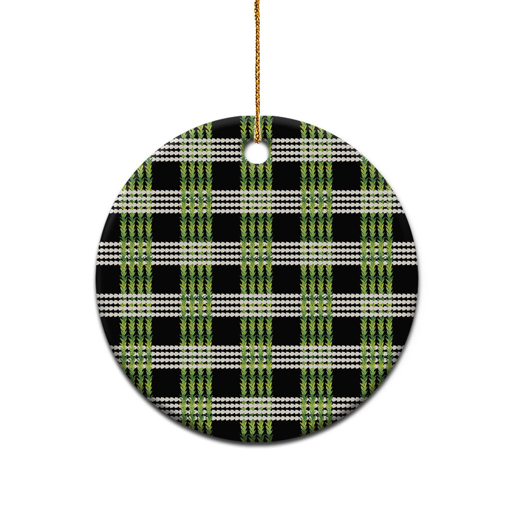 Aloha Hawaii Pakalana Pikake Lei Ceramic Ornament Palaka Inspired Hawaiian-plaid Black LT14 - Polynesian Pride