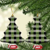 Aloha Hawaii Pakalana Pikake Lei Ceramic Ornament Palaka Inspired Hawaiian-plaid Black LT14 Christmas Tree Black - Polynesian Pride