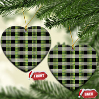 Aloha Hawaii Pakalana Pikake Lei Ceramic Ornament Palaka Inspired Hawaiian-plaid Black LT14 Heart Black - Polynesian Pride