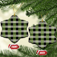 Aloha Hawaii Pakalana Pikake Lei Ceramic Ornament Palaka Inspired Hawaiian-plaid Black LT14 Snow Flake Black - Polynesian Pride