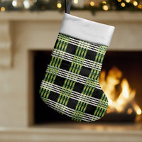 Aloha Hawaii Pakalana Pikake Lei Christmas Stocking Palaka Inspired Hawaiian-plaid Black LT14 Set of 2 Black - Polynesian Pride