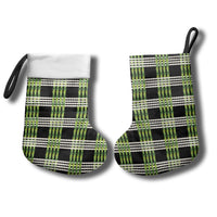 Aloha Hawaii Pakalana Pikake Lei Christmas Stocking Palaka Inspired Hawaiian-plaid Black LT14 - Polynesian Pride