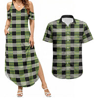 Aloha Hawaii Pakalana Pikake Lei Couples Matching Summer Maxi Dress and Hawaiian Shirt Palaka Inspired Hawaiian-plaid Black LT14 Black - Polynesian Pride