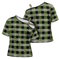 Aloha Hawaii Pakalana Pikake Lei Cross Shoulder Shirt Palaka Inspired Hawaiian-plaid Black LT14 - Polynesian Pride