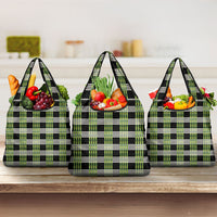 Aloha Hawaii Pakalana Pikake Lei Grocery Bag Palaka Inspired Hawaiian-plaid Black LT14 3-pack One Size Black - Polynesian Pride