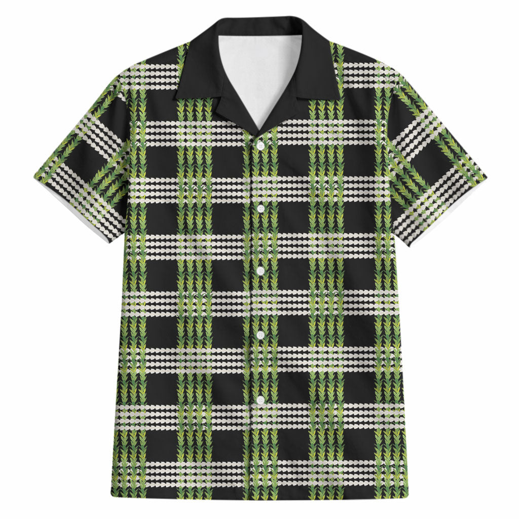Aloha Hawaii Pakalana Pikake Lei Hawaiian Shirt Palaka Inspired Hawaiian-plaid Black LT14 Black - Polynesian Pride