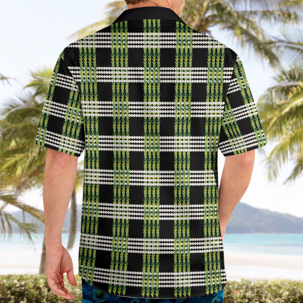 Aloha Hawaii Pakalana Pikake Lei Hawaiian Shirt Palaka Inspired Hawaiian-plaid Black LT14 - Polynesian Pride