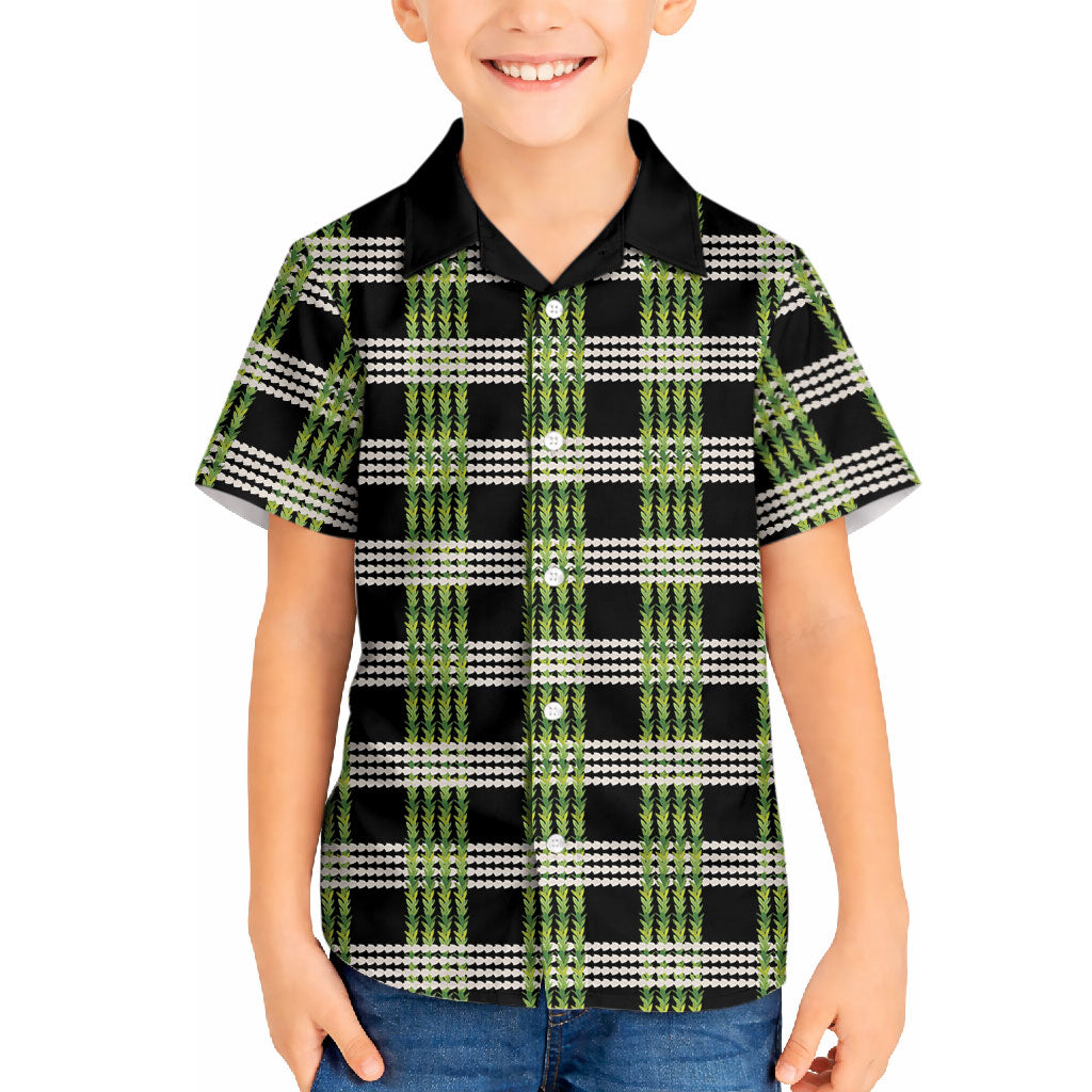Aloha Hawaii Pakalana Pikake Lei Hawaiian Shirt Palaka Inspired Hawaiian-plaid Black LT14 - Polynesian Pride