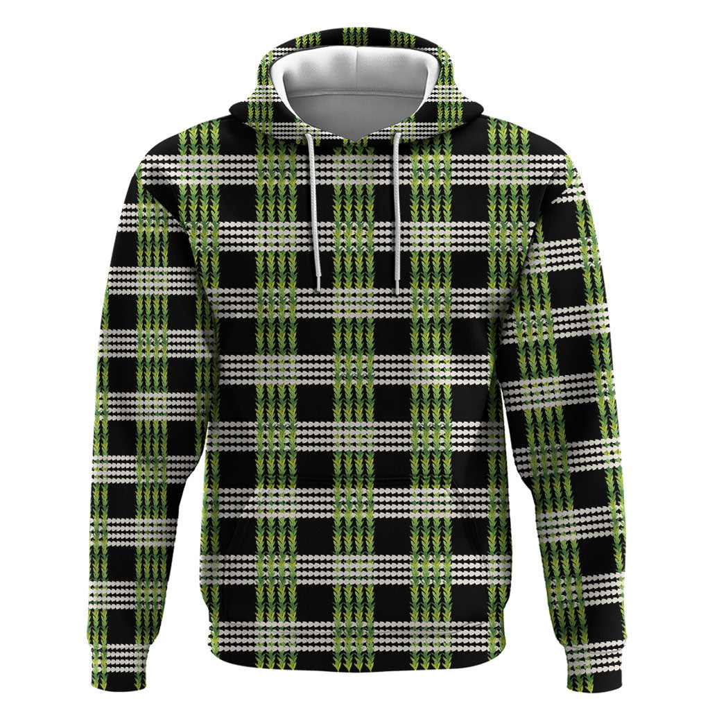 Aloha Hawaii Pakalana Pikake Lei Hoodie Palaka Inspired Hawaiian-plaid Black LT14 Pullover Hoodie Black - Polynesian Pride