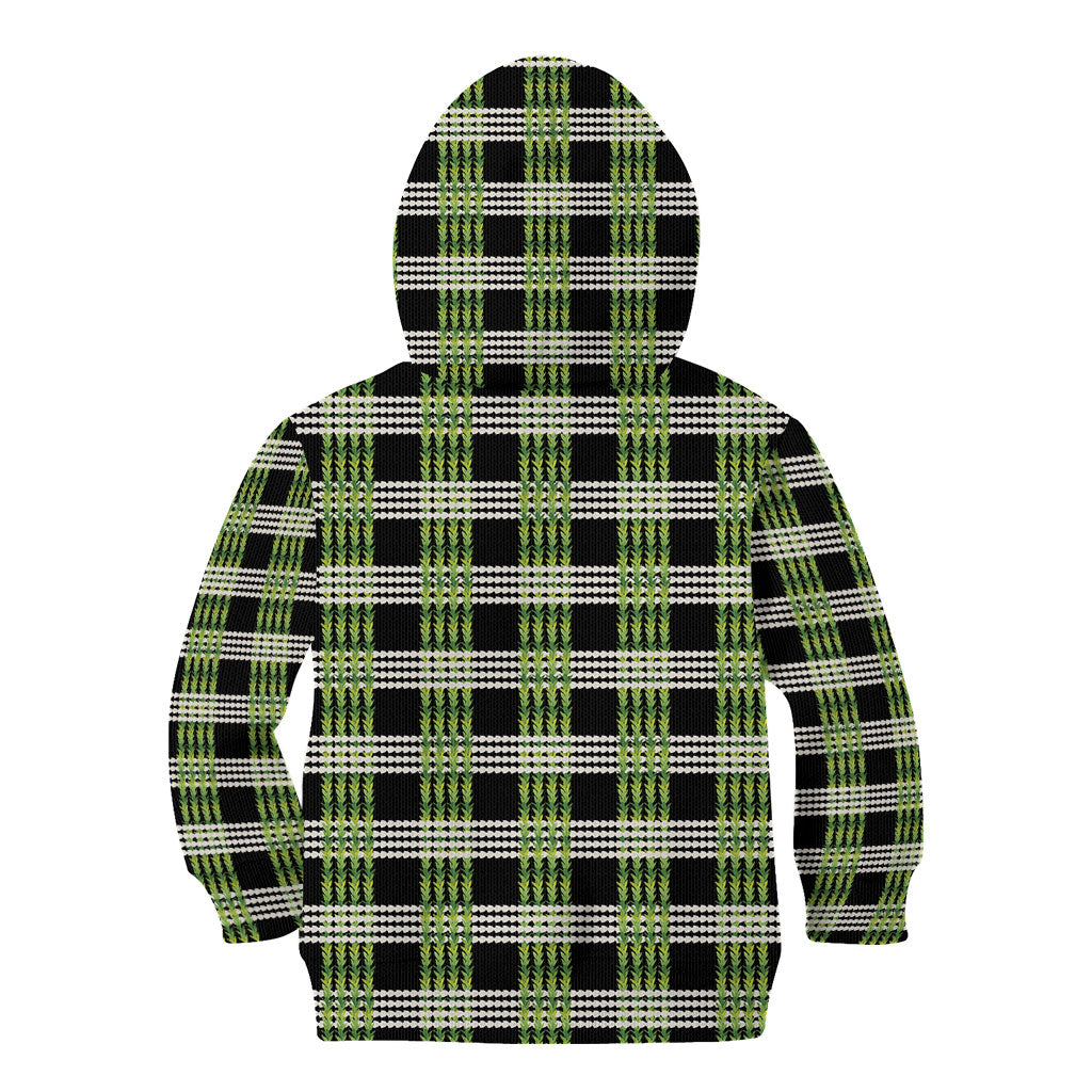 Aloha Hawaii Pakalana Pikake Lei Kid Hoodie Palaka Inspired Hawaiian-plaid Black LT14 - Polynesian Pride